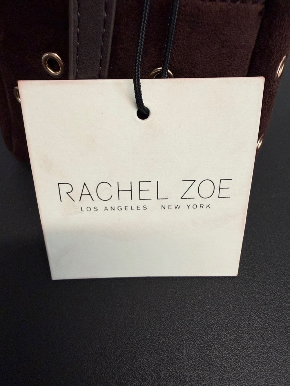 Rachel Zoe | Chocolate Brown Faux Suede Eyelet Travel Cosmetic Bag 🤎 - Picture 2 of 9